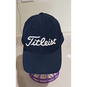 Titleist Pro V1 Fitted Golf Cap Hat Navy Blue Embroidered Logo